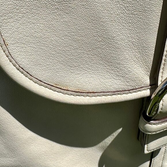 COACH Vintage Soho Soft Duffle Leather Crossbody Shoulder Bag Cream Silver 9480 - Picture 16 of 16